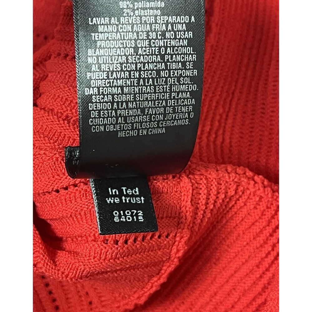 NWT Ted Baker Kamylia Knit Skater Dress 5 Red Career Interview Textured Stretch - Picture 15 of 15